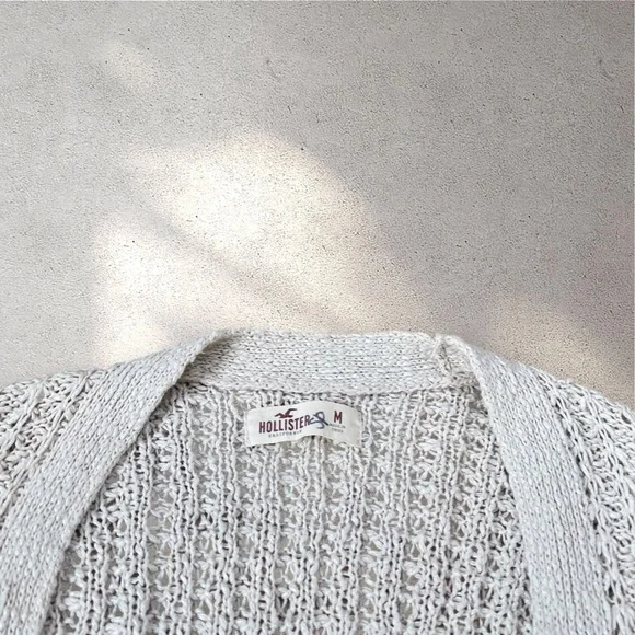 Vintage Hollister Cream Crochet Knit Cardigan - Picture 6 of 8
